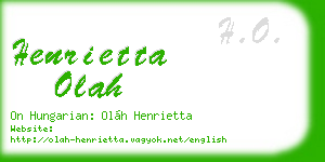 henrietta olah business card
