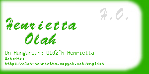 henrietta olah business card